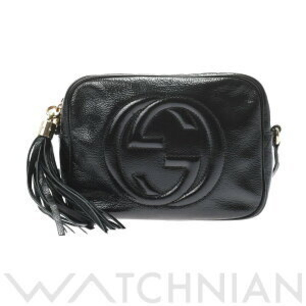 Gucci Soho Disco Bag Black Patent Vernis Leather Shoulder